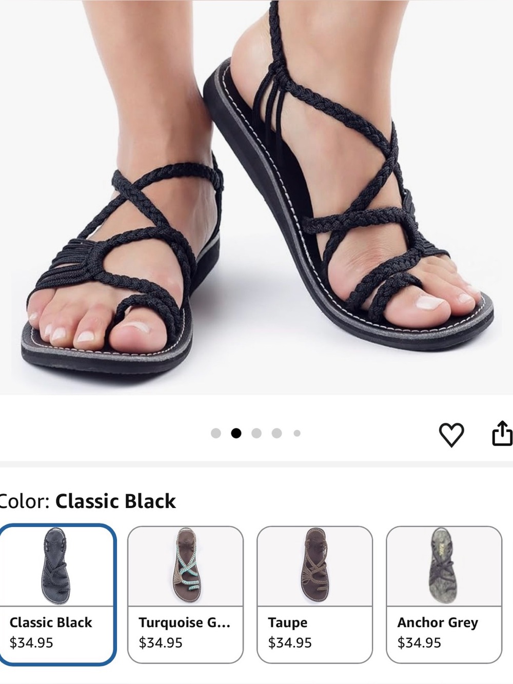 Plaka Flat Black Palm Leaf Sandals Women’s 10